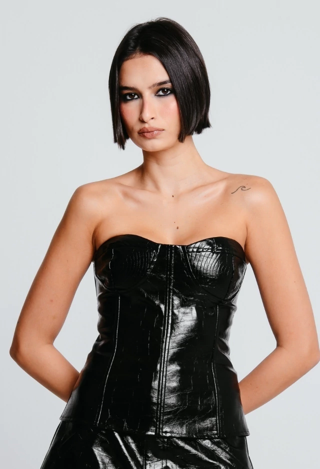 Corset Burlesque Croco Black — foto da loja oficial